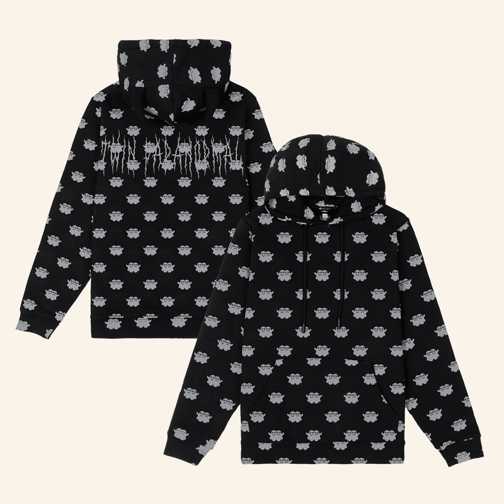 Twin Paranormal Merch Overnight Haunt Horned Hoodie Cute Ghost Hoodie Halloween Gifts