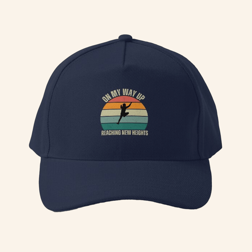 New Heights Merch On My Way Up Reaching New Heights Retro Climbing Design Baseball Cap