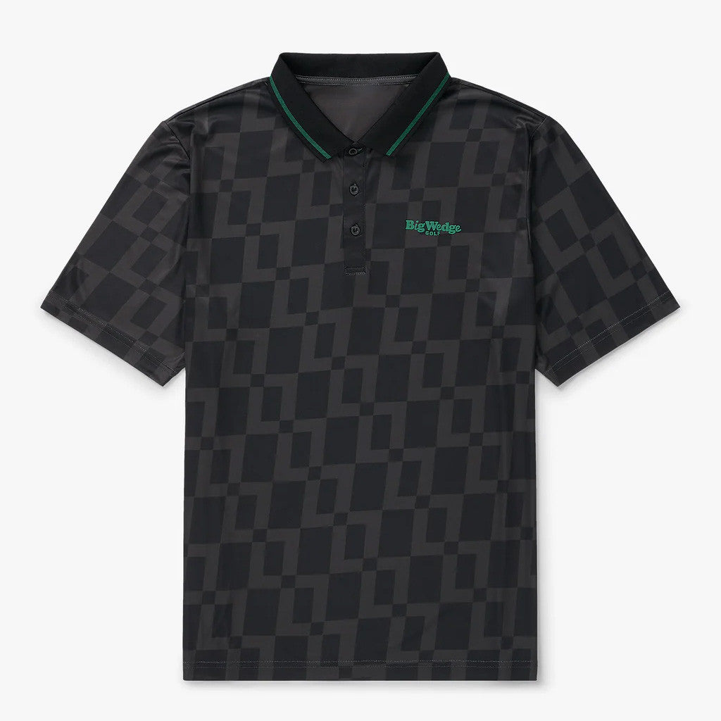 Big Wedge Golf Merch BW Cross Check Polo Shirt Black Gifts For Golf Lovers