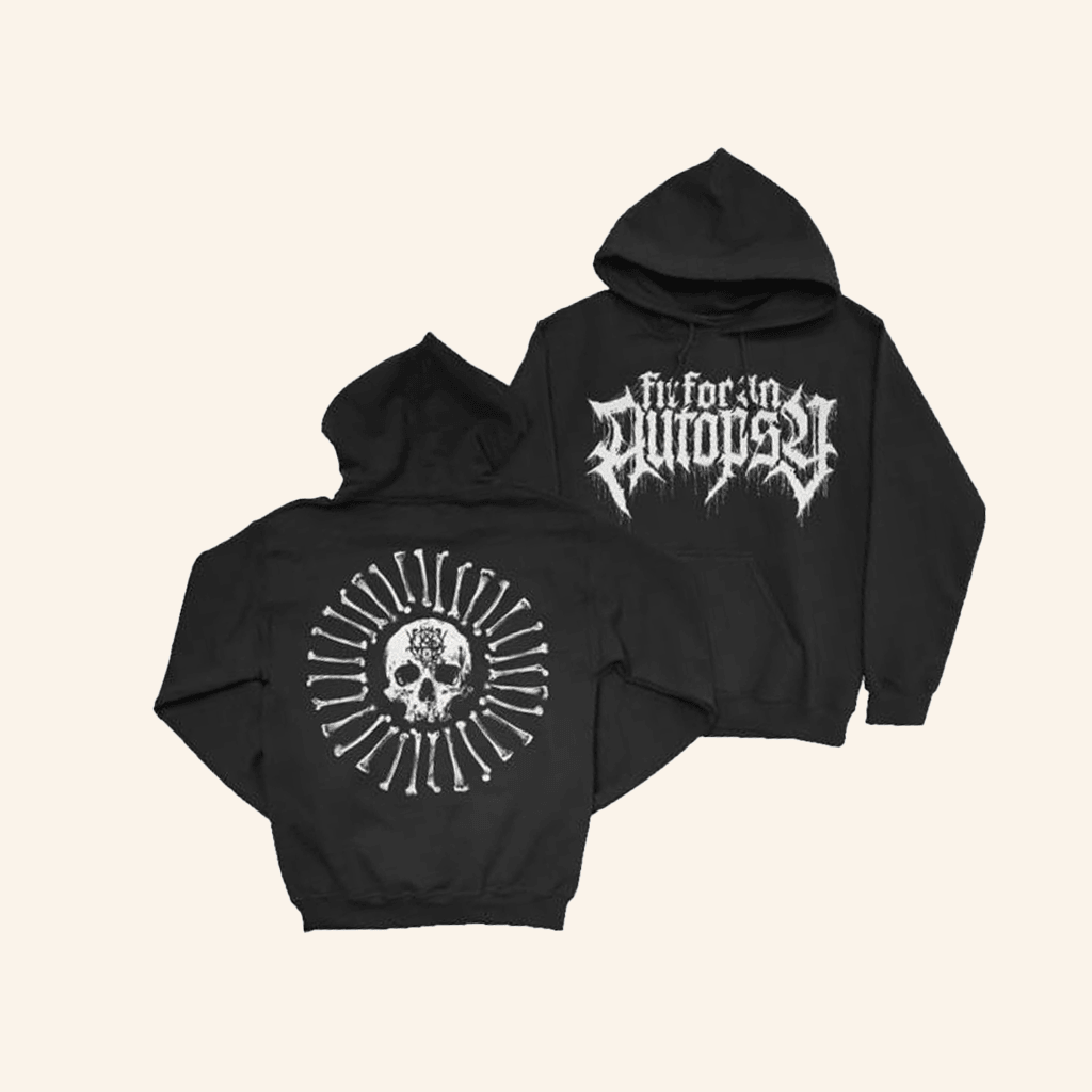 Fit For An Autopsy Merch Skull And Bone Hoodie Gifts For Husband
