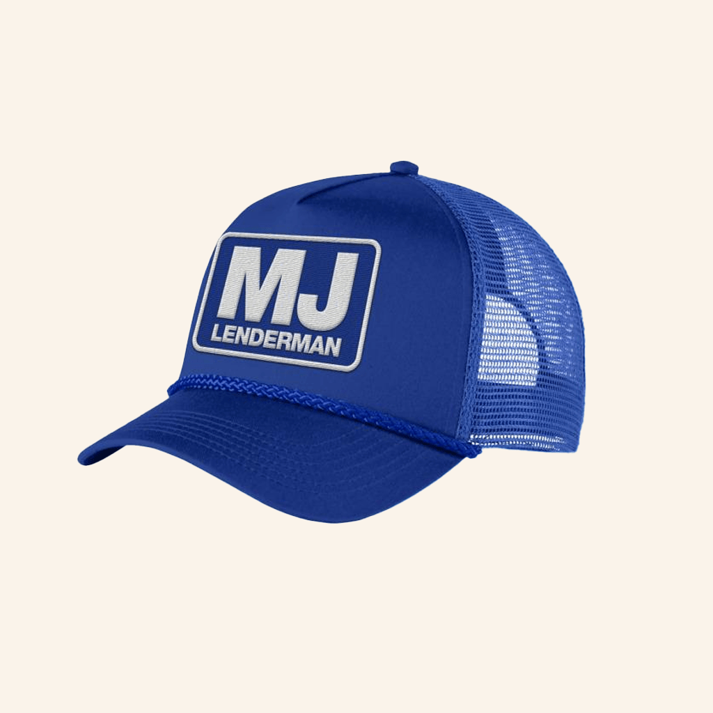 MJ Lenderman Merch Embroidered Logo Blue Hat Gifts For Dad