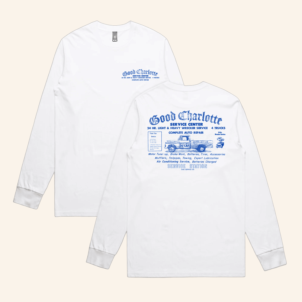 Good Charlotte Merch Motel Du Cap Service Center Pickup Long Sleeve T-Shirt Him Gifts