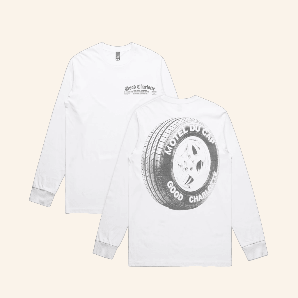 Good Charlotte Merch Motel Du Cap Service Center Tire Long Sleeve T-Shirt Presents For Boyfriend