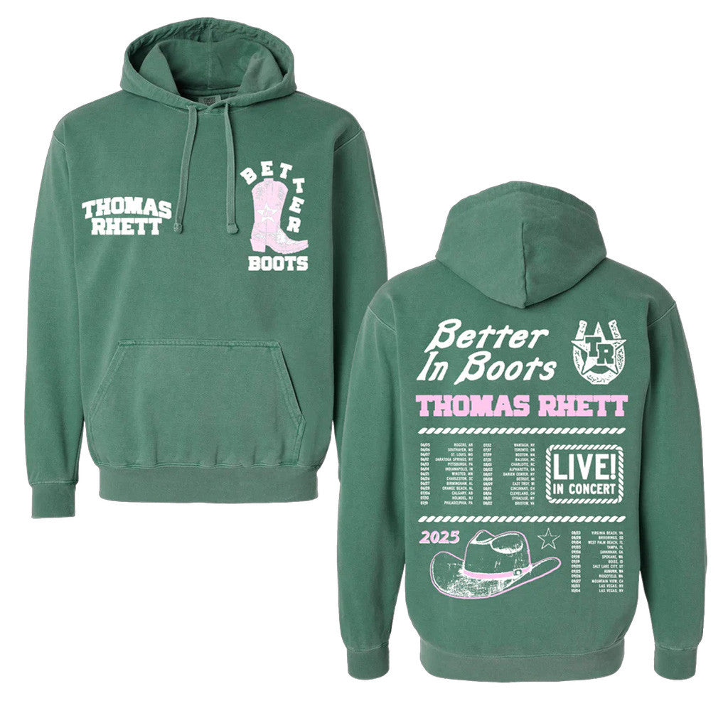 Thomas Rhett Merch Tour 2025 Better In Boots Boston Hoodie Gifts For Wife