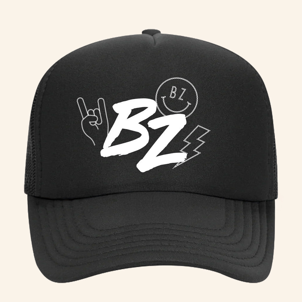Bailey Zimmerman Merch Tour 2025 BZ Symbols Black Trucker Hat Best Gifts For Husband