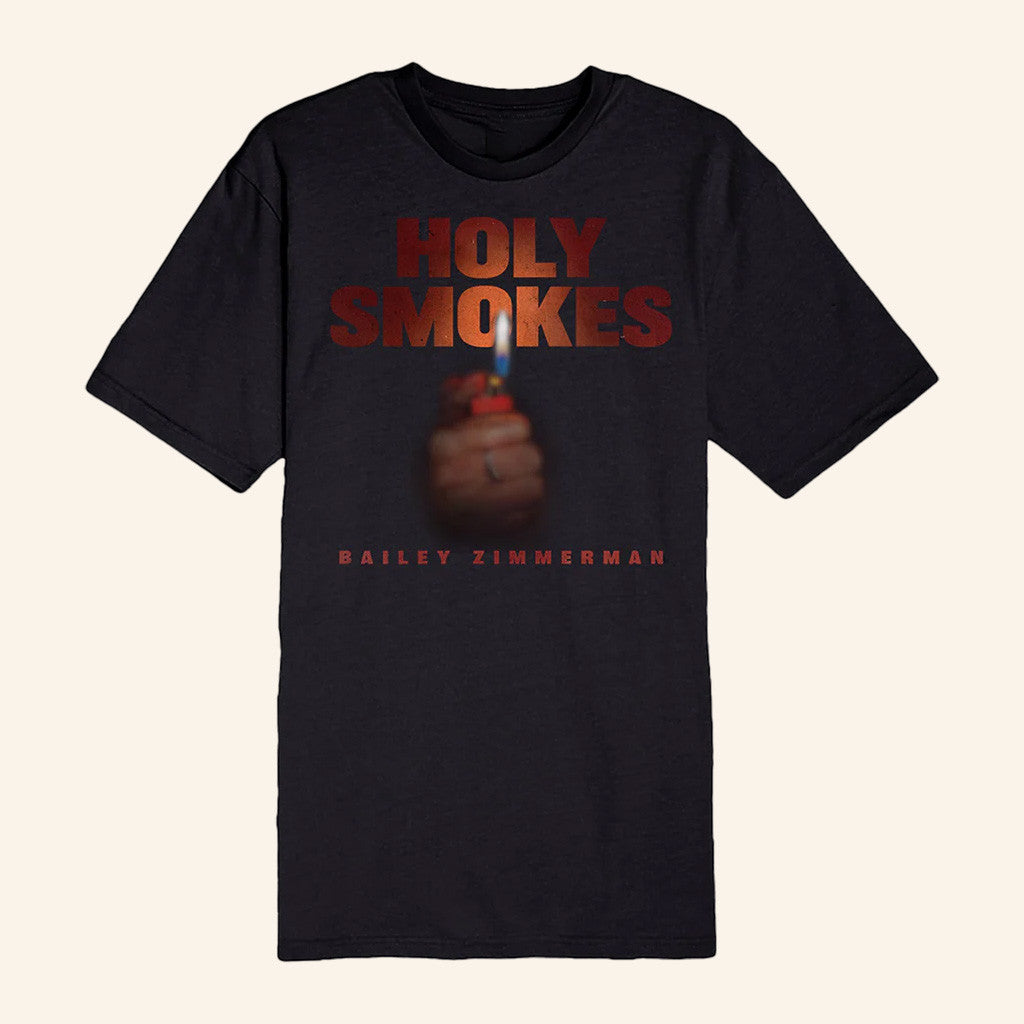 Bailey Zimmerman Merch Tour 2025 Holy Smokes Black T-Shirt Gifts For Him