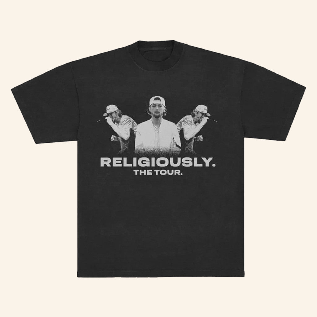 Bailey Zimmerman Merch Tour 2025 Religiously Tour Black T-Shirt Gifts For Fans