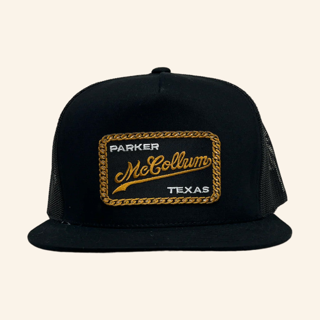 Parker McCollum Merch Tour 2025 Black Gold Chain Trucker Hat Snapback Him Gifts