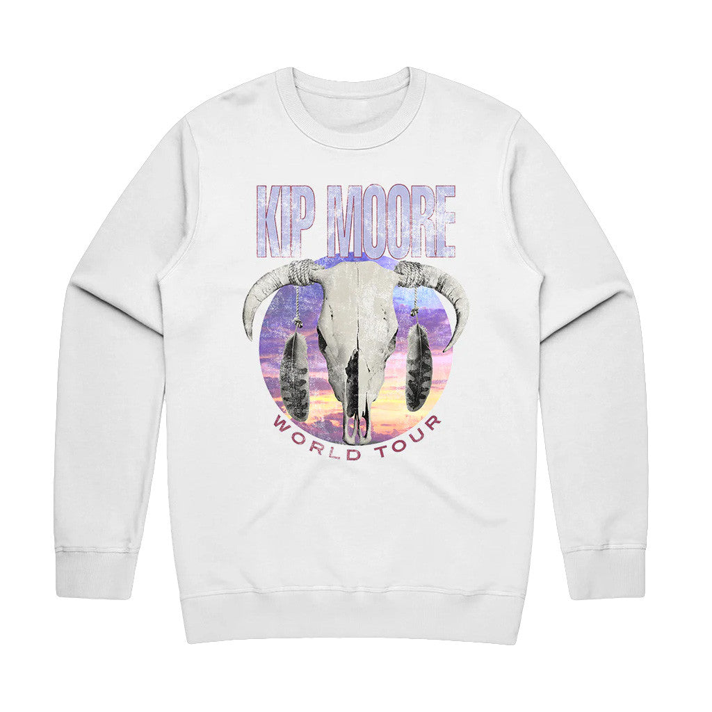 Kip Moore Merch Tour 2025 Exclusive Bull Crewneck Sweatshirt Gifts For Fans