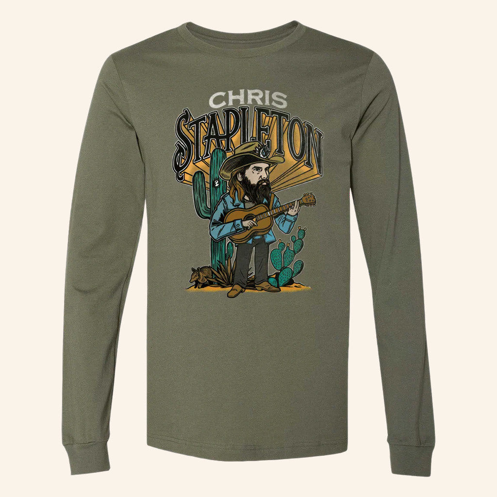Chris Stapleton Merch Tour 2025 Character Long Sleeve T-Shirt Gifts For Fans