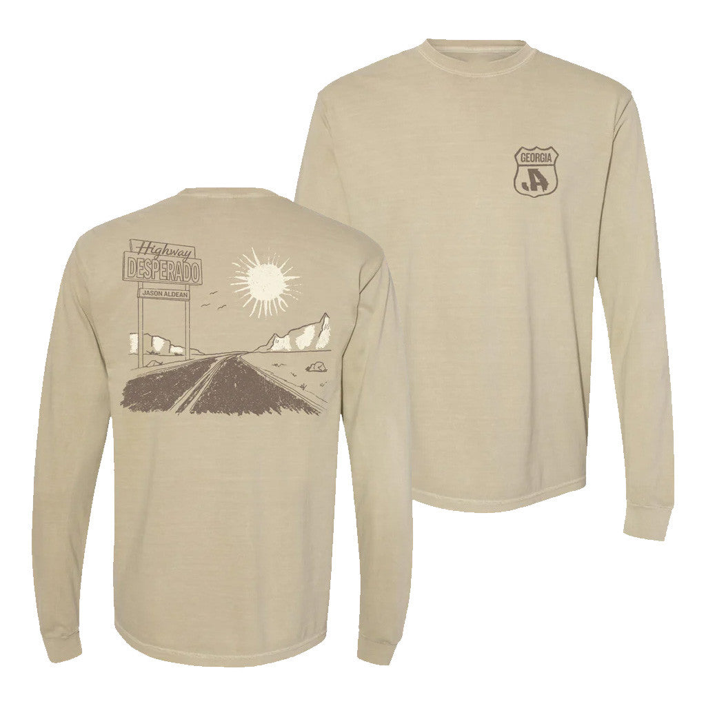Jason Aldean Merch Tour 2025 Highway Desperado Long Sleeve T-Shirt Gift Ideas For Dad
