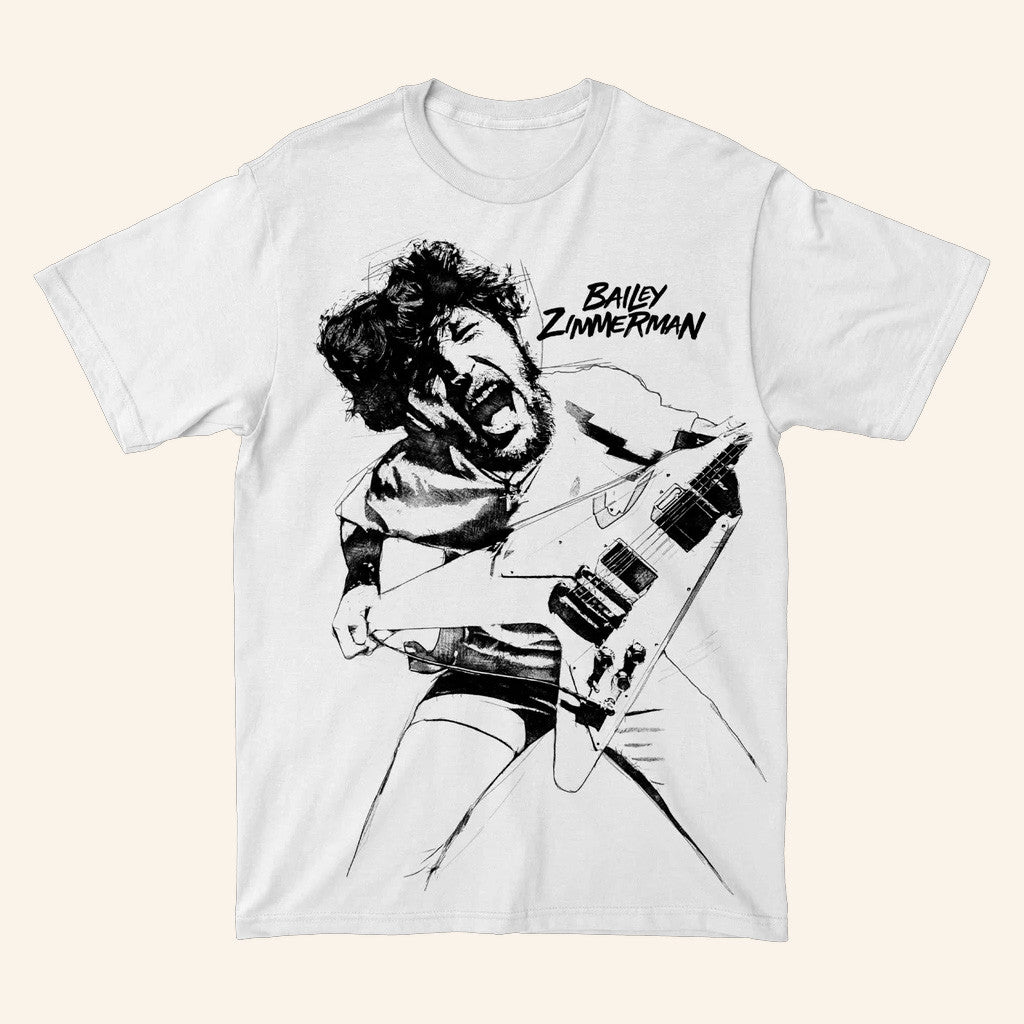 Bailey Zimmerman Merch Tour 2025 Bailey Scream White T-Shirt Presents For Boyfriend