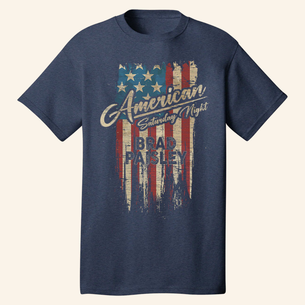 Brad Paisley Merch Tour 2025 American Saturday Night T-Shirt Gifts For Music Lovers