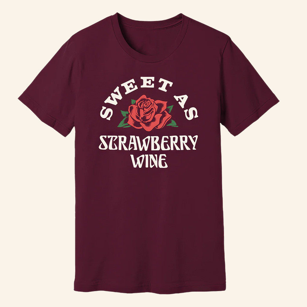 Chris Stapleton Merch Tour 2025 Sweet As Strawberry Wine Maroon T-Shirt Gifts For Him