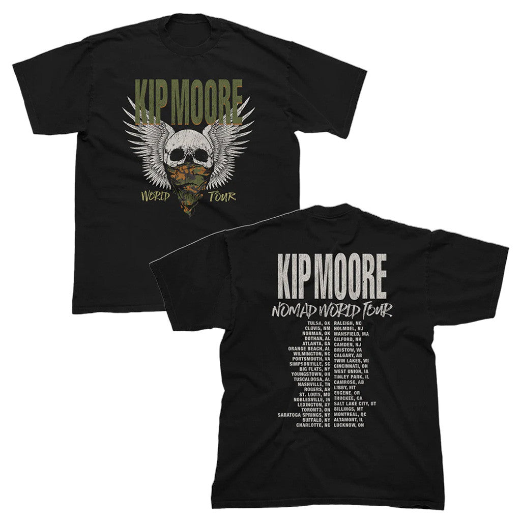 Kip Moore Merch Tour 2025 Camo Skull World Tour T-Shirt Music Related Gifts For Guys
