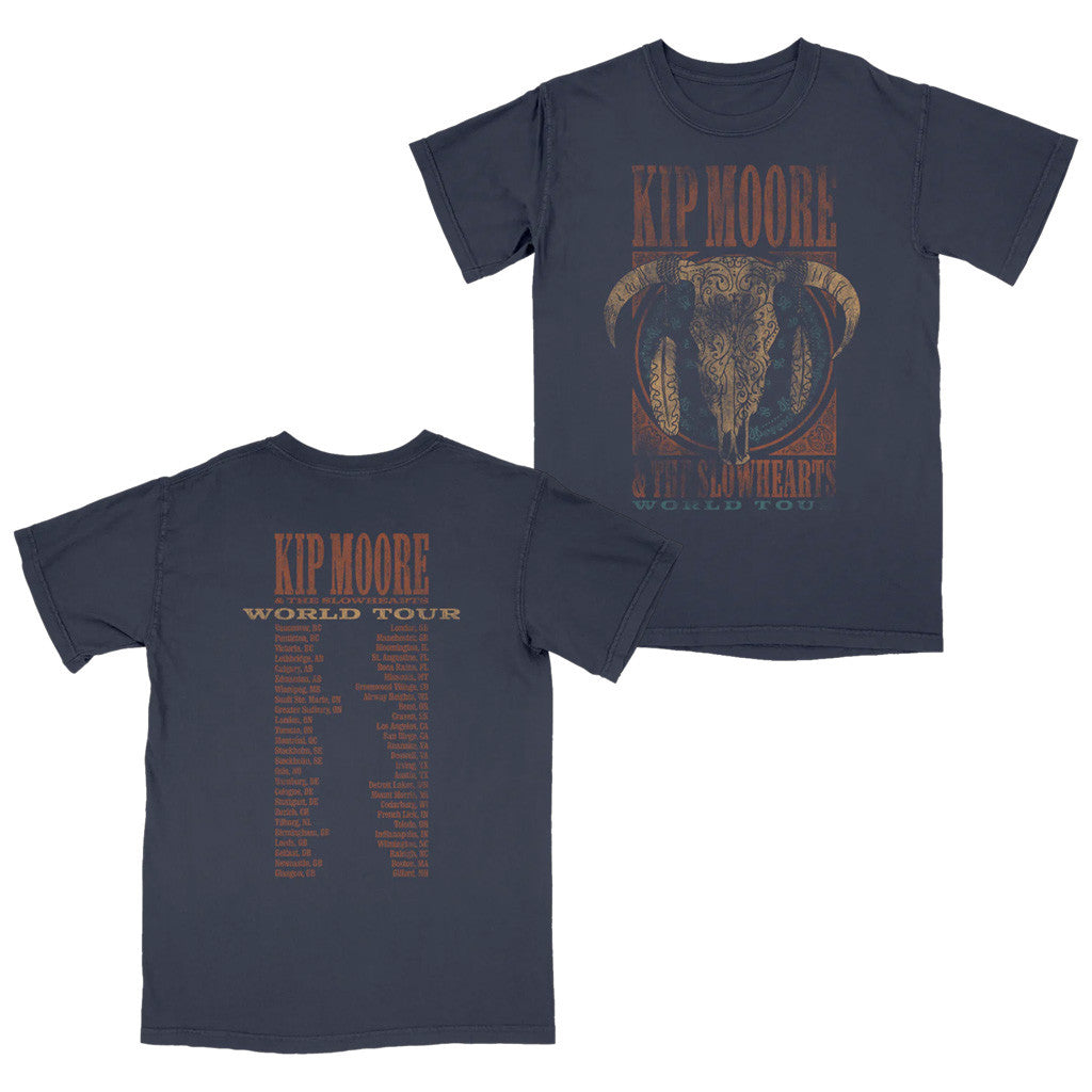 Kip Moore Merch Tour 2025 Navy World Tour T-Shirt Gifts For Music Fans