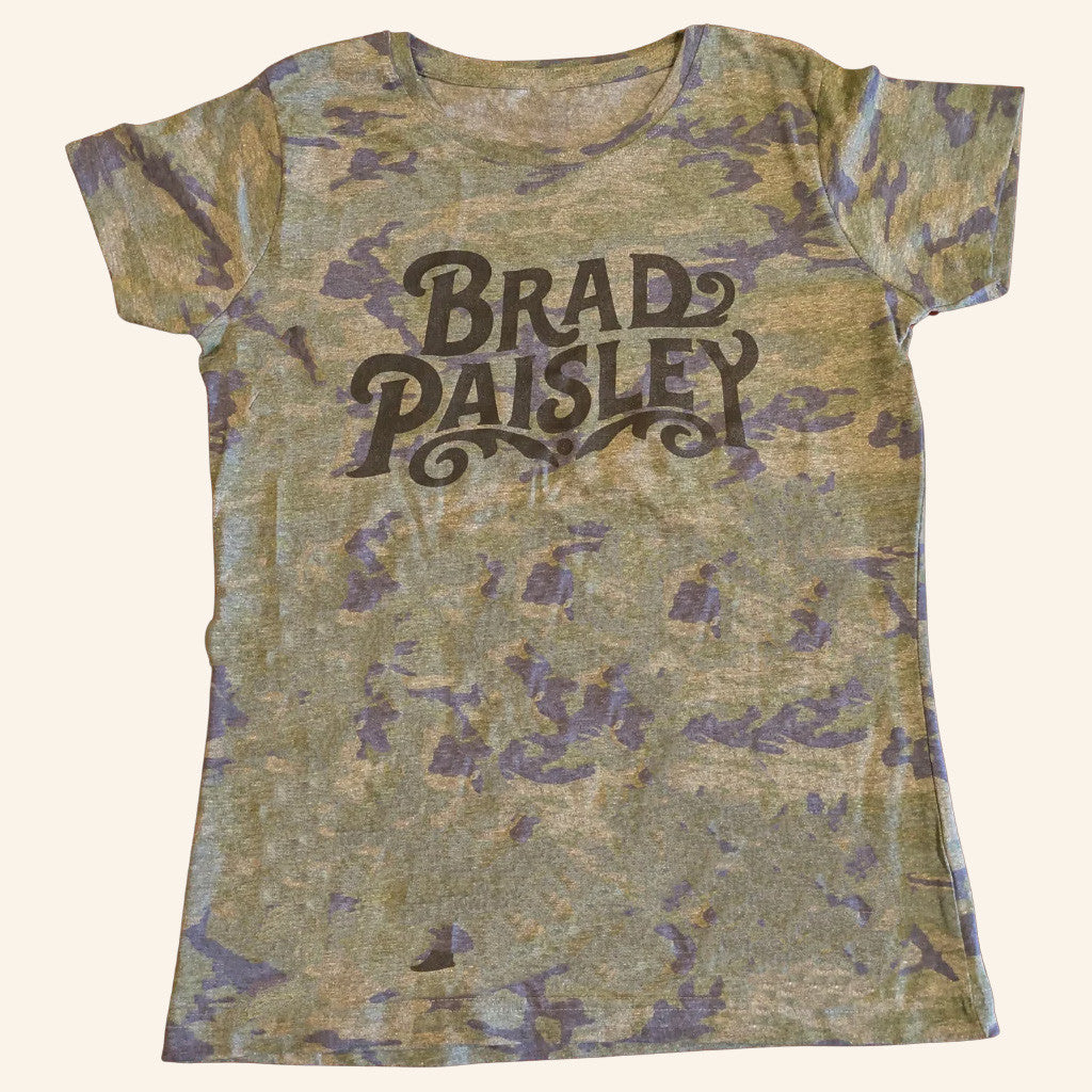 Brad Paisley Merch Tour 2025 Brad Paisley Ladies Camo T-Shirt Gift Ideas For Music Lovers