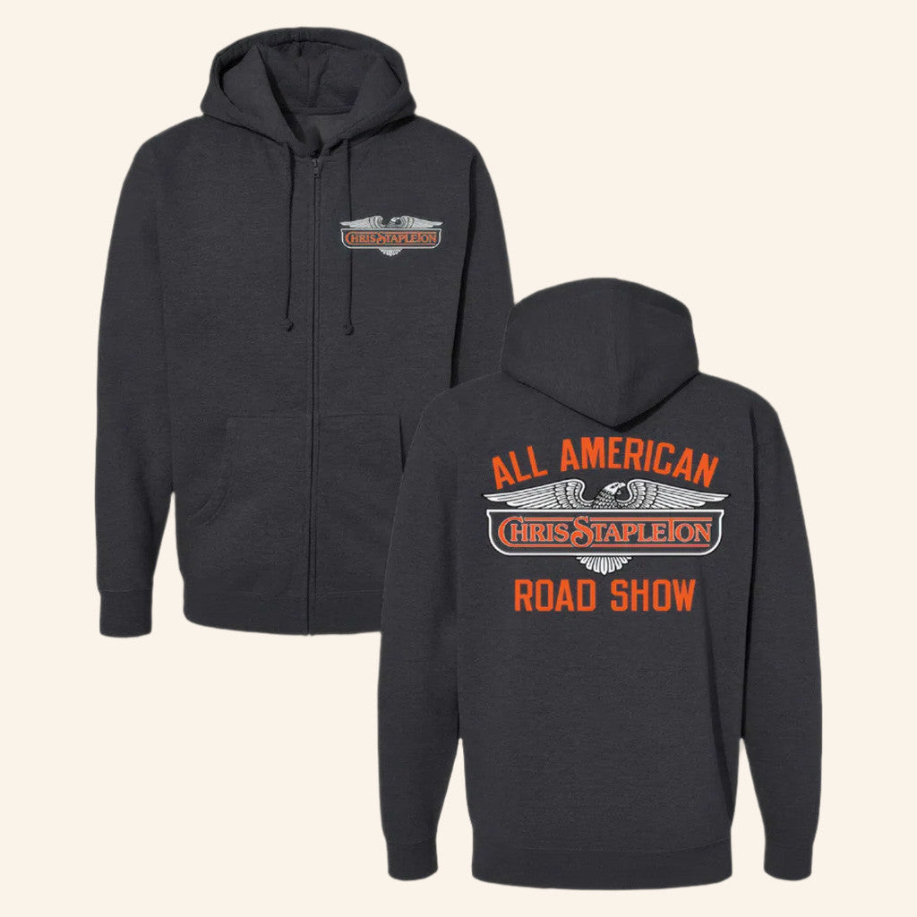 Chris Stapleton Merch Tour 2025 Triumph Eagle Design Zip Hoodie Gifts For Father