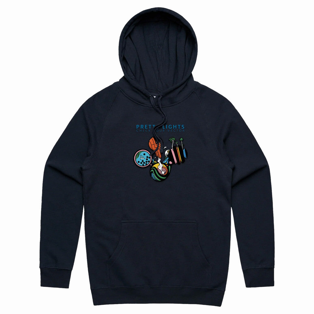 Pretty Lights Merch Check Your Vector Hoodie Navy Gifts For Friends