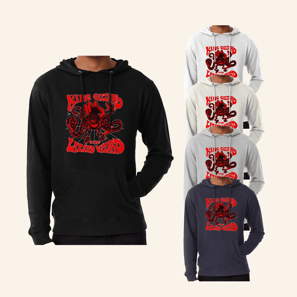 King Gizzard Merch King Gizzard Red Logo Hoodie Gift Ideas For Him