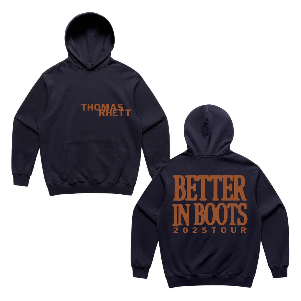Thomas Rhett Merch Tour 2025 Better In Boots Hoodie Navy Music Lover Gifts For Him