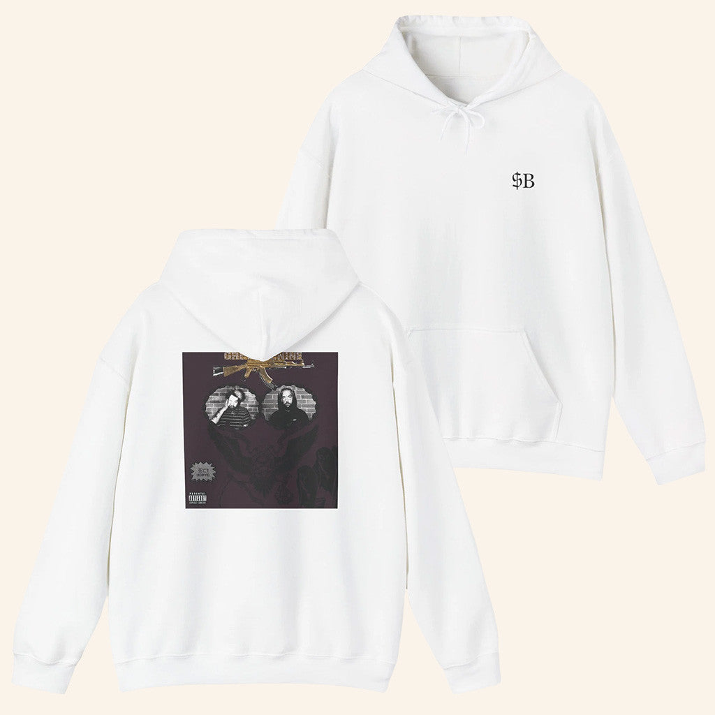 Suicide Boys Merch Hoodie SuicideBoys Stop Staring At the Shadows Album Cover Hoodie White