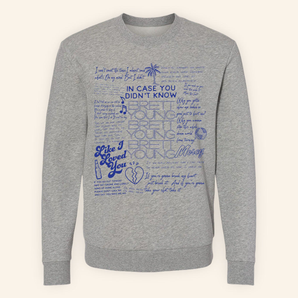 Brett Young Merch Tour 2025 Songs Sweatshirt Music Related Gifts For Guys
