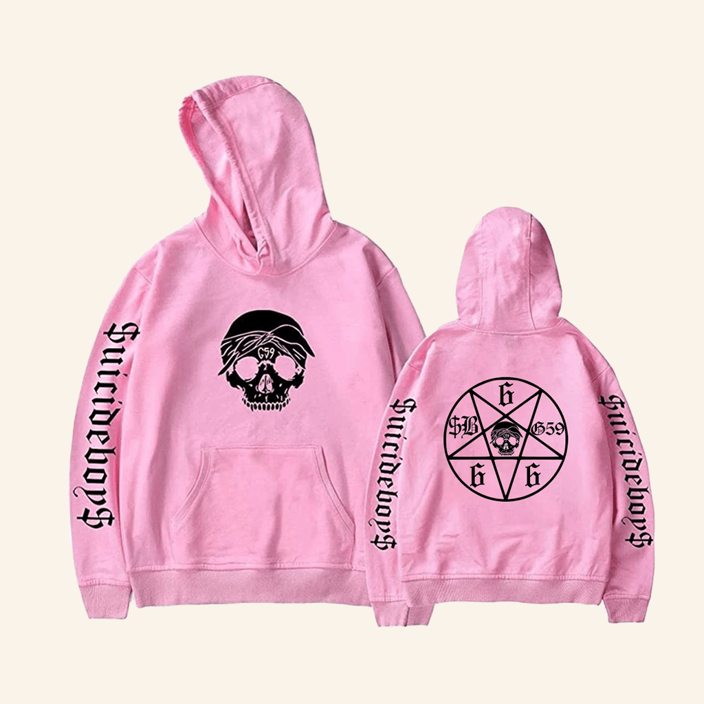 Suicide Boys Merch SuicideBoys Hoodie Skull G59 Record Pink Hoodie Gifts For Girlfriend