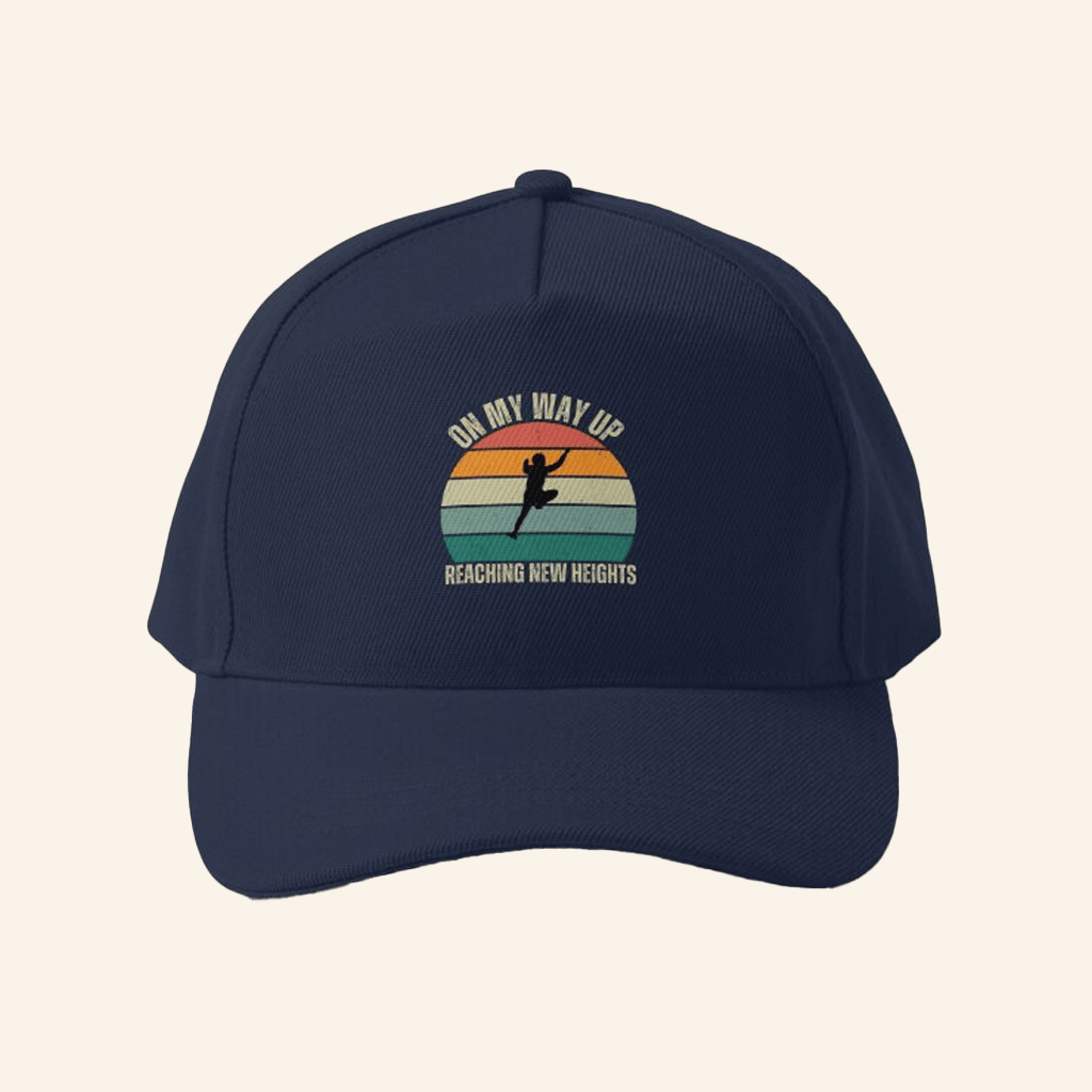 New Heights Merch On My Way Up Reaching New Heights Retro Climbing Design Baseball Hat