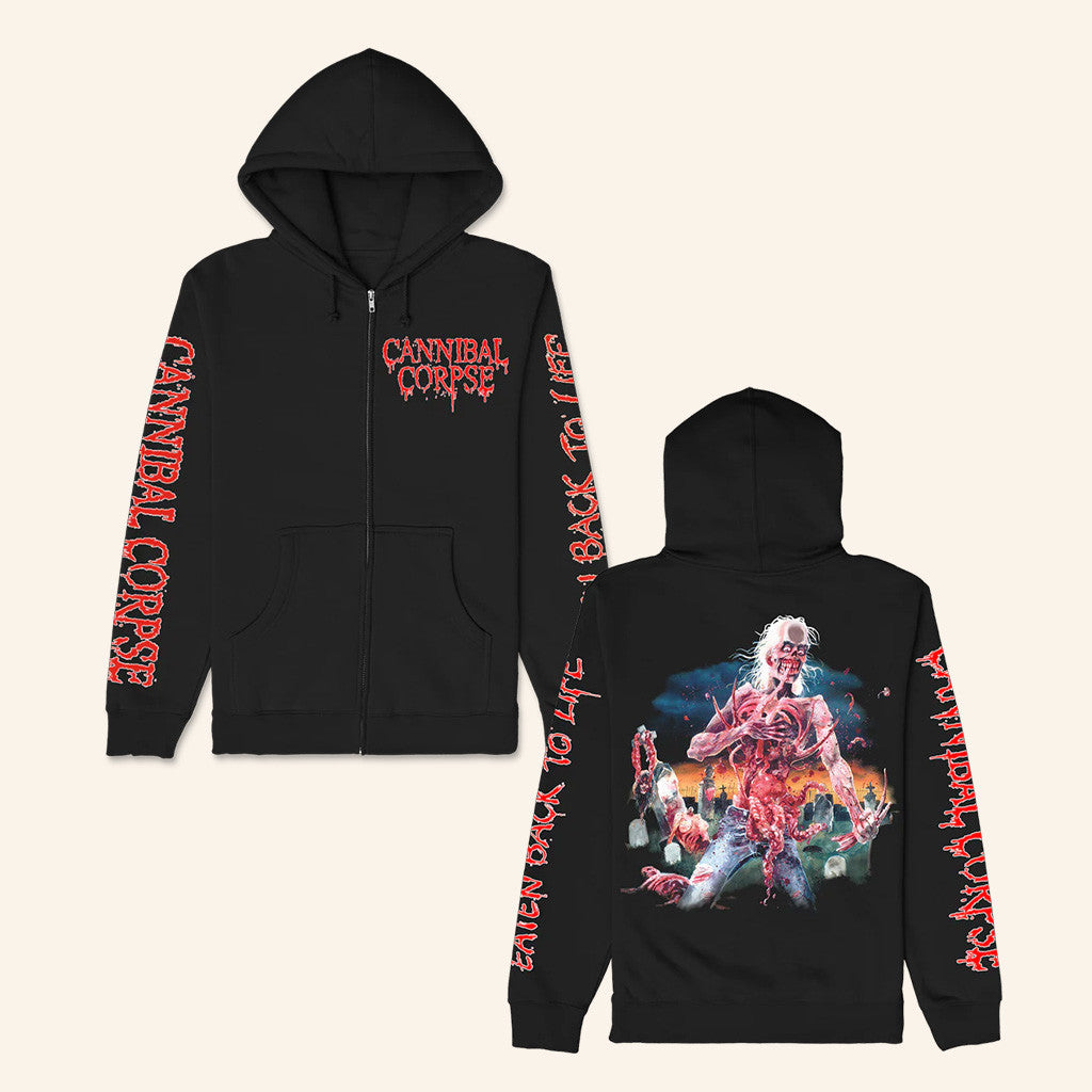 Cannibal Corpse Merch Eaten Back To Life Zip Up Black Hoodie Present For Him