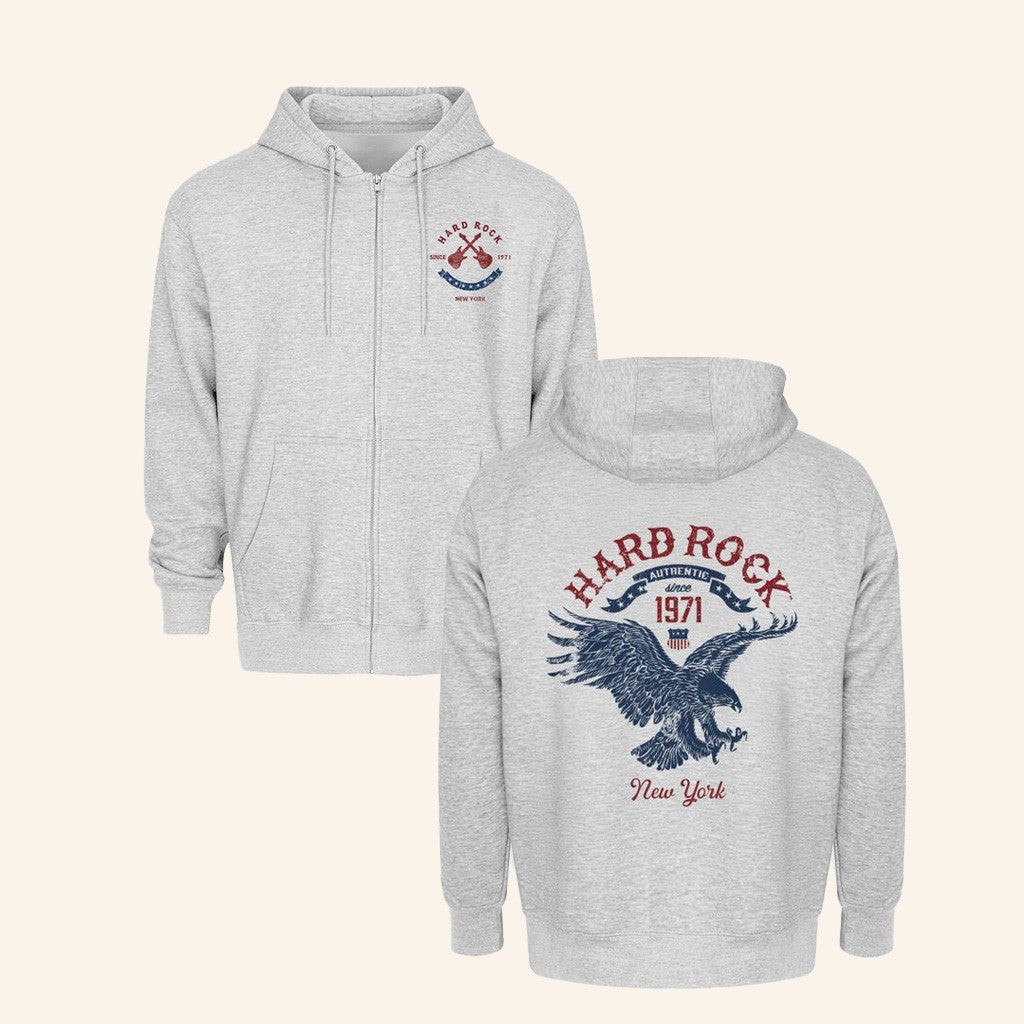 Hard Rock Merch Eagle Guitar Zip Up Hoodie Gift Ideas For Husband