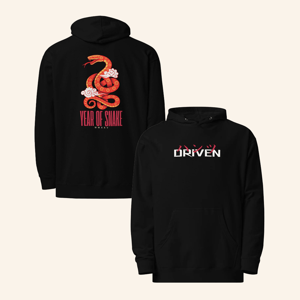 Hanzdriven Merch Year Of Snake Black Hoodie Gifts For Son