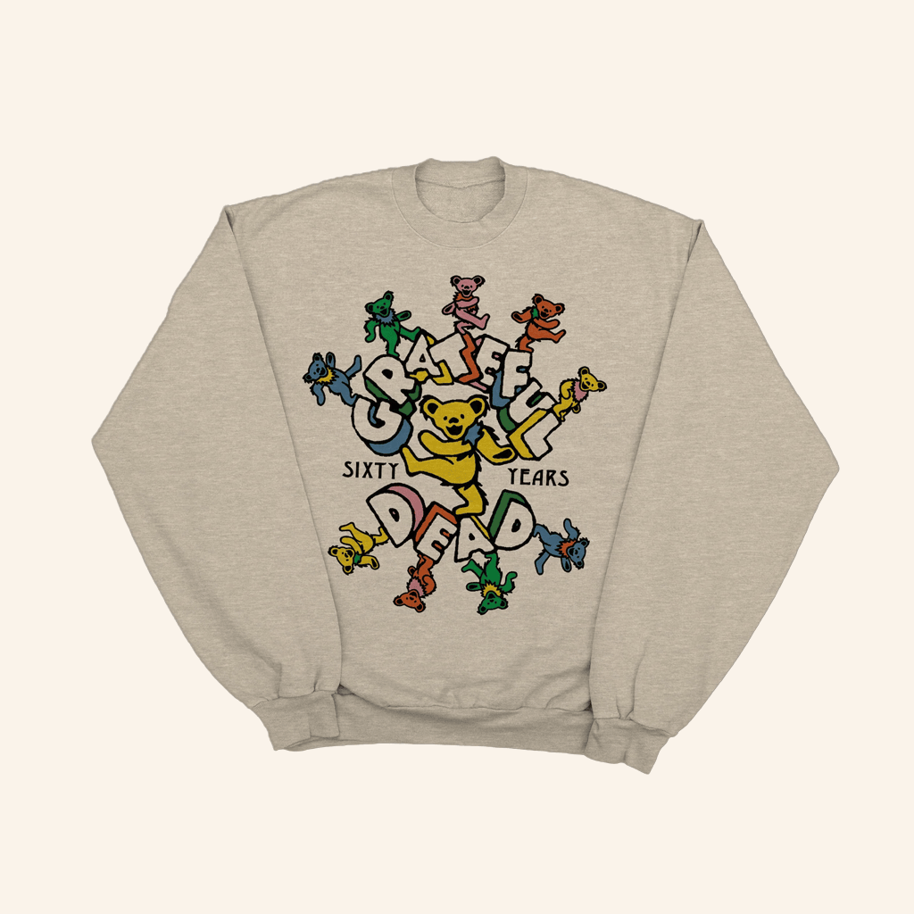 Grateful Dead Merch 60Th Marching Bears Crewneck Sweatshirt Gifts For Friends