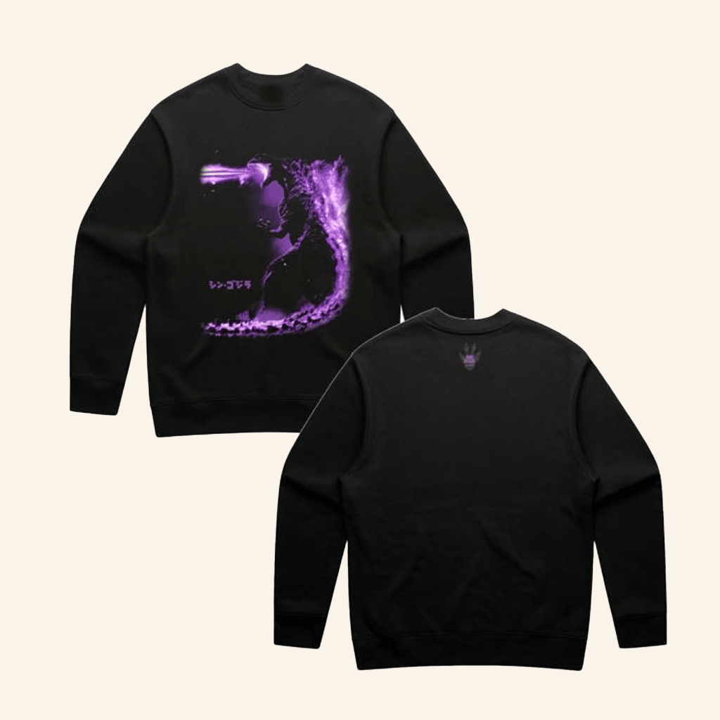 Godzilla Merch Shin Godzilla Black Crewneck Sweatshirt Gifts For Dad