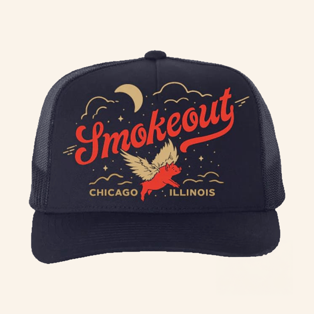 Windy City Smokeout Merch Flying Pig Trucker Hat Gifts For Dudes
