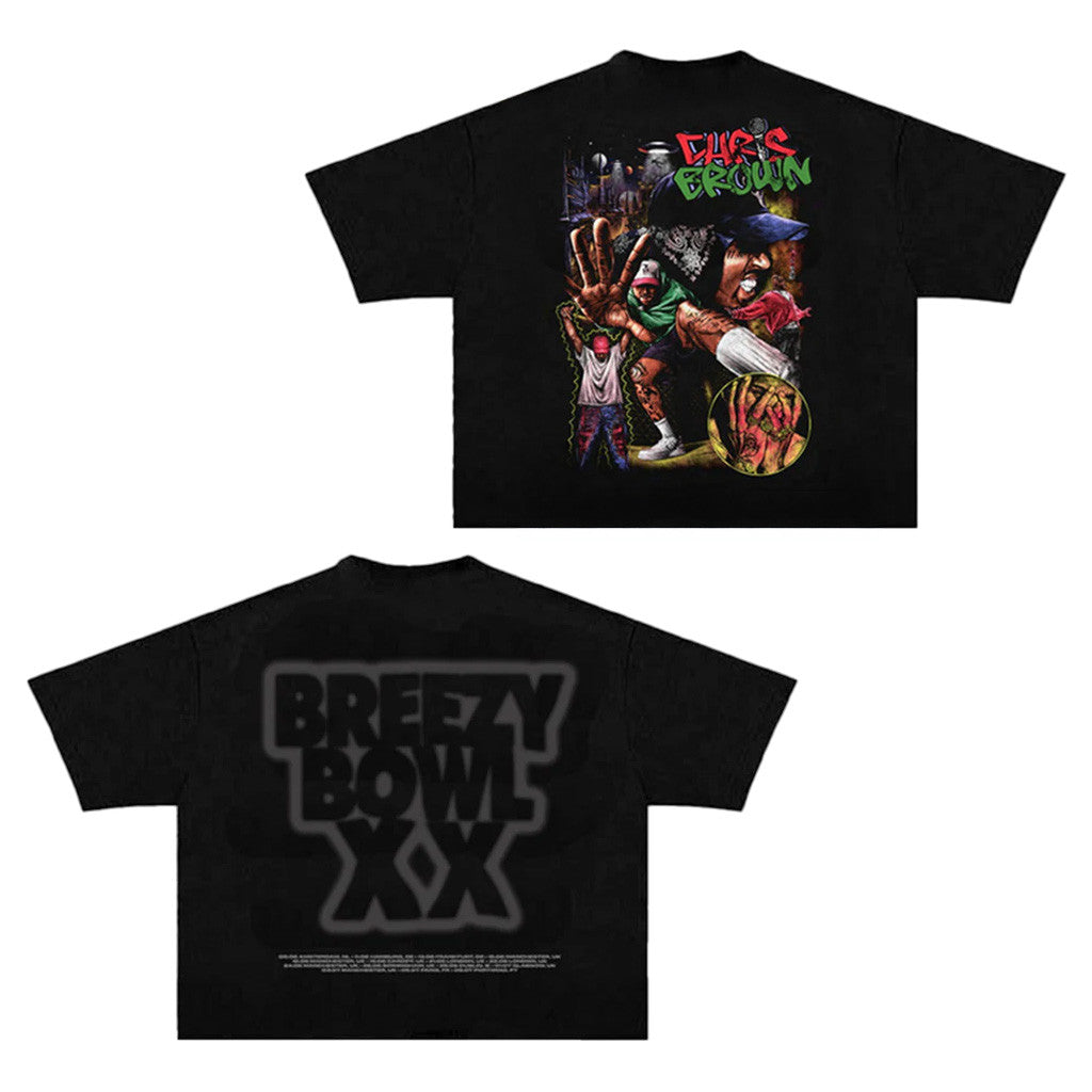 Chris Brown Merch Tour 2025 Breezy Bowl College T-Shirt Gifts For Friends