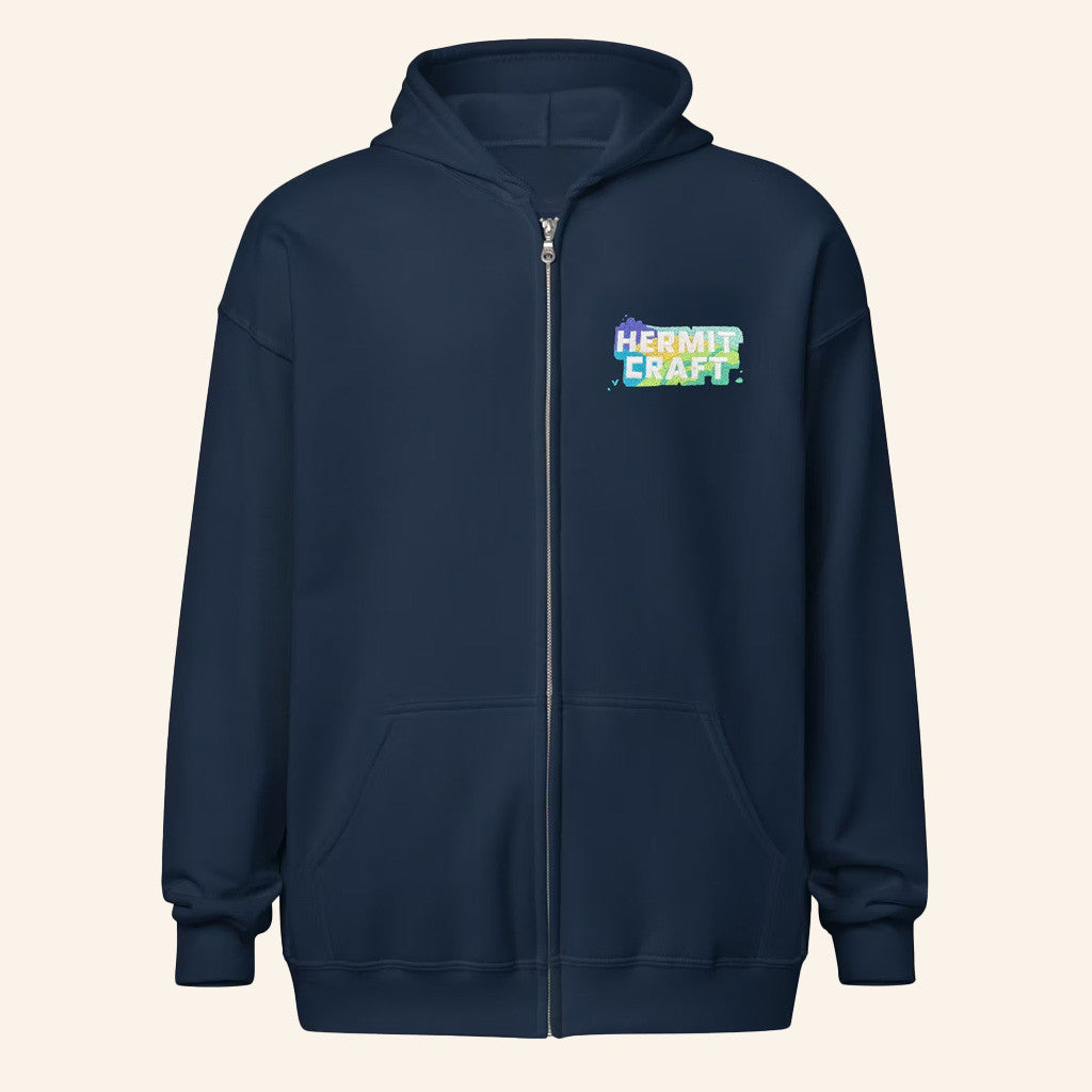 Hermitcraft Merch Hills Zip Hoodie Navy Gifts For My Boyfriend