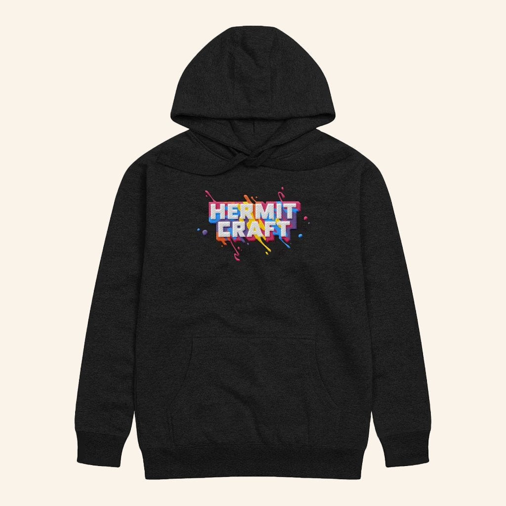 Hermitcraft Merch Paint Splatter Hoodie Black Unique Gift For Boyfriend