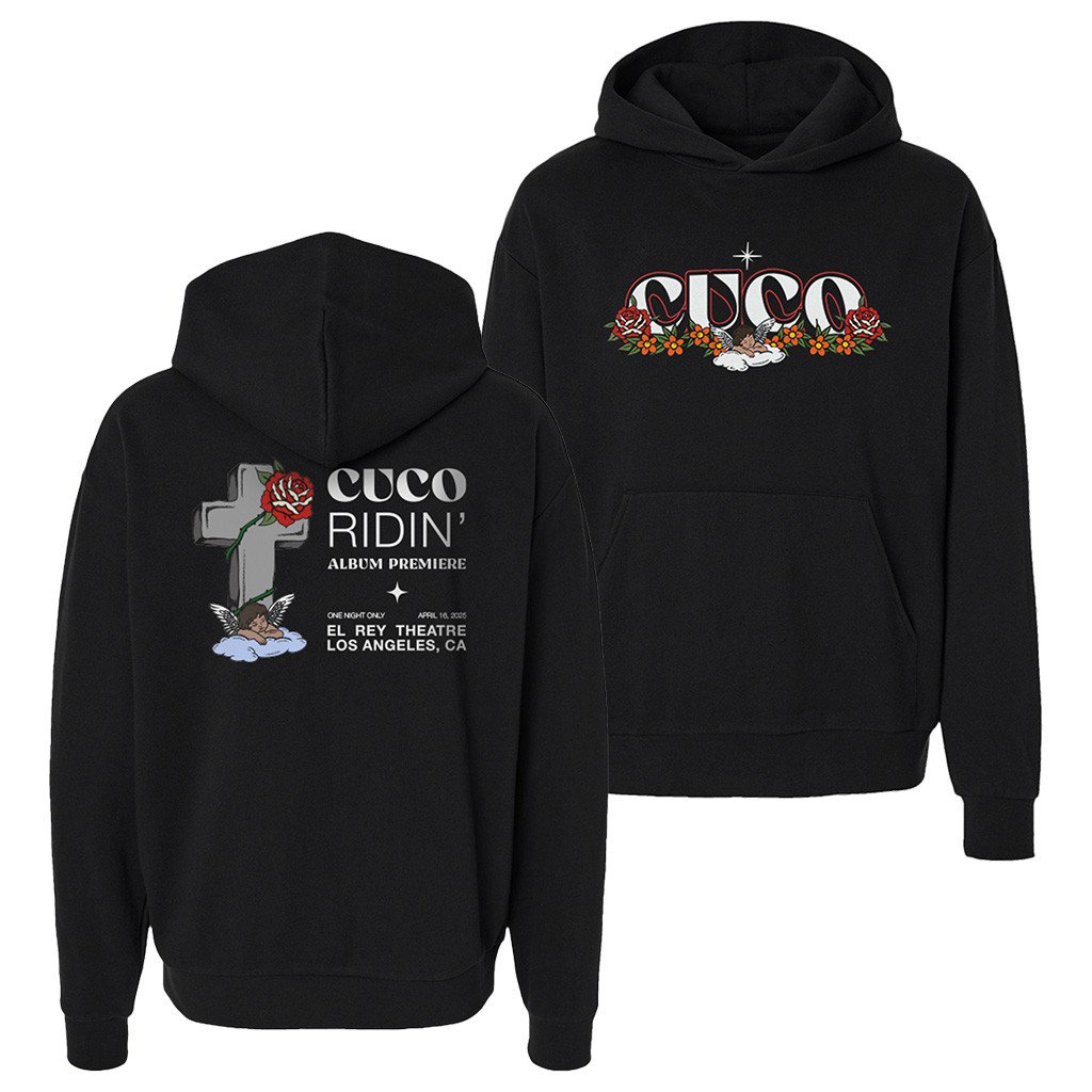 Cuco Merch Cuco Ridin Premiere Black Hoodie Gift Ideas For Fans