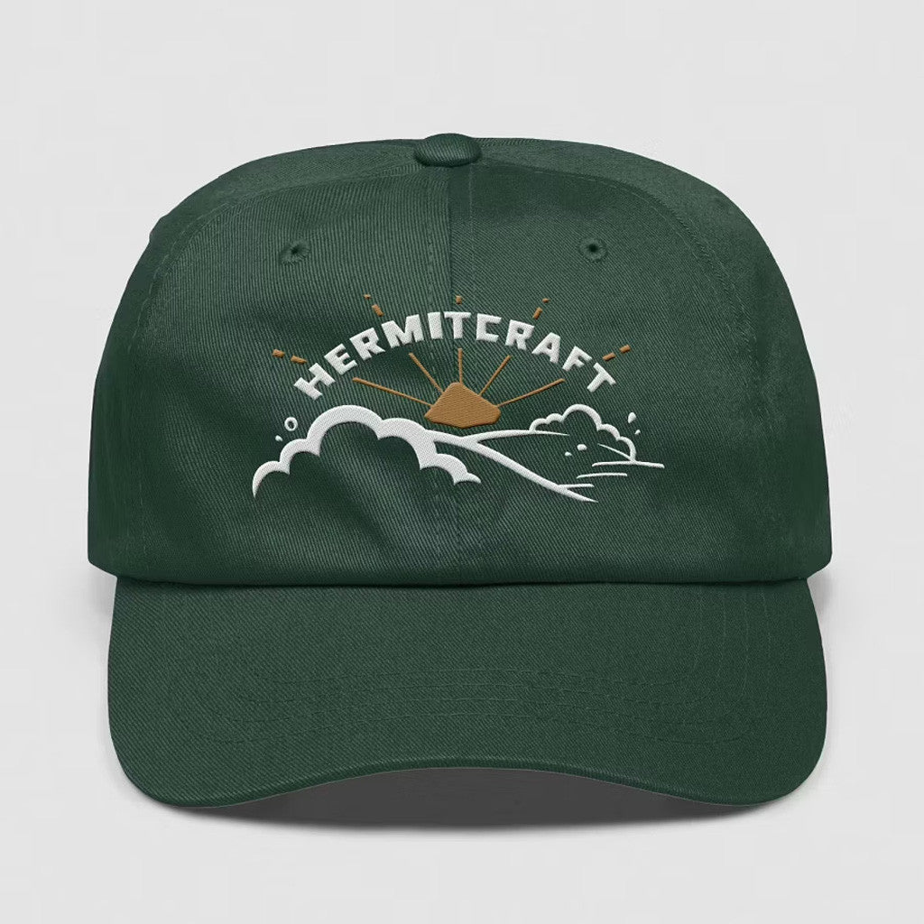 Hermitcraft Merch Forest Green Sunrise Hat Embroidered Gift For Dudes