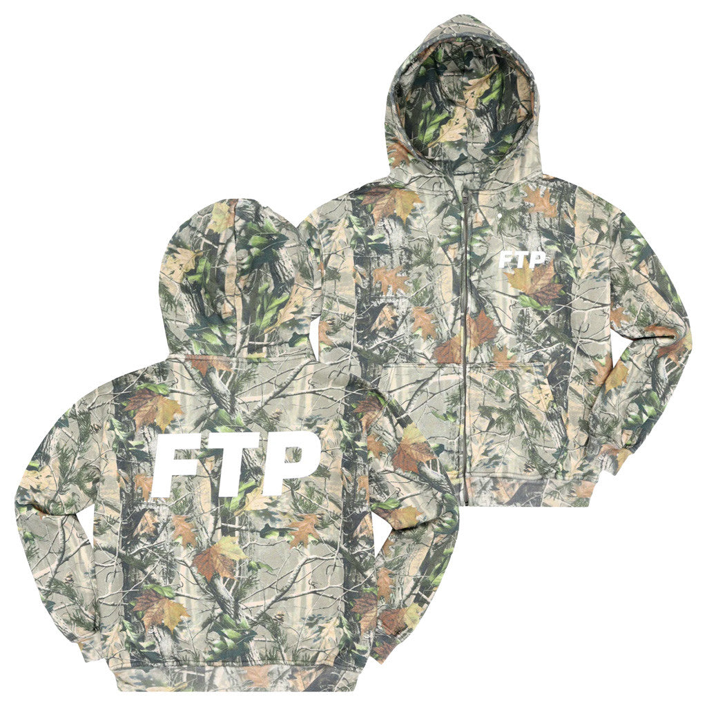 FTP Merch Tree Camo Logo Zip Hoodie Fthepopulation Merch Gifts For Boyfriend
