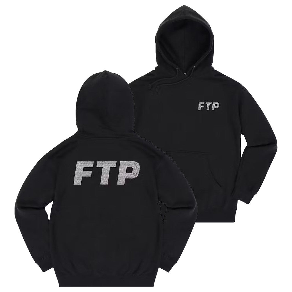 FTP Merch FTP Rhinestone Logo Black Hoodie Gifts For Dudes