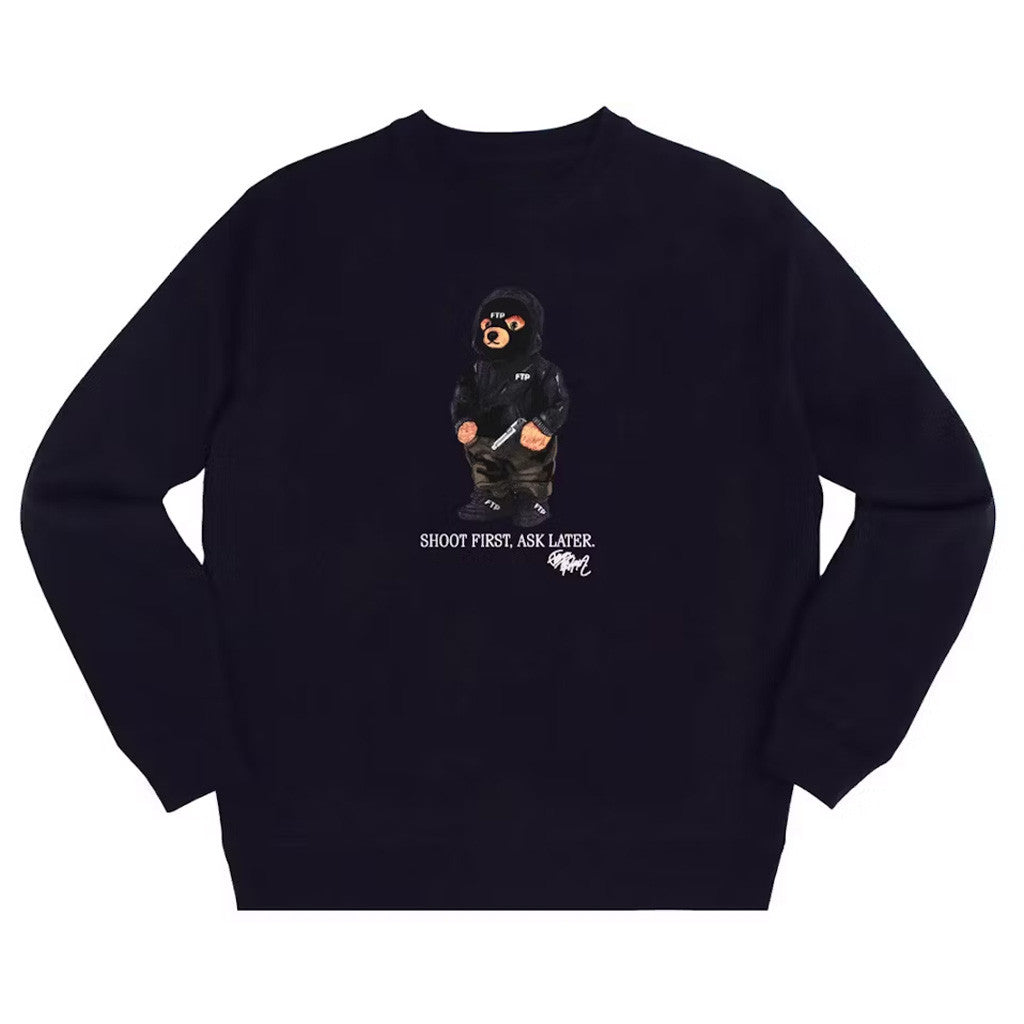 FTP Merch FTP Hooded Bear Navy Sweatshirt Gifts For Boyfriend