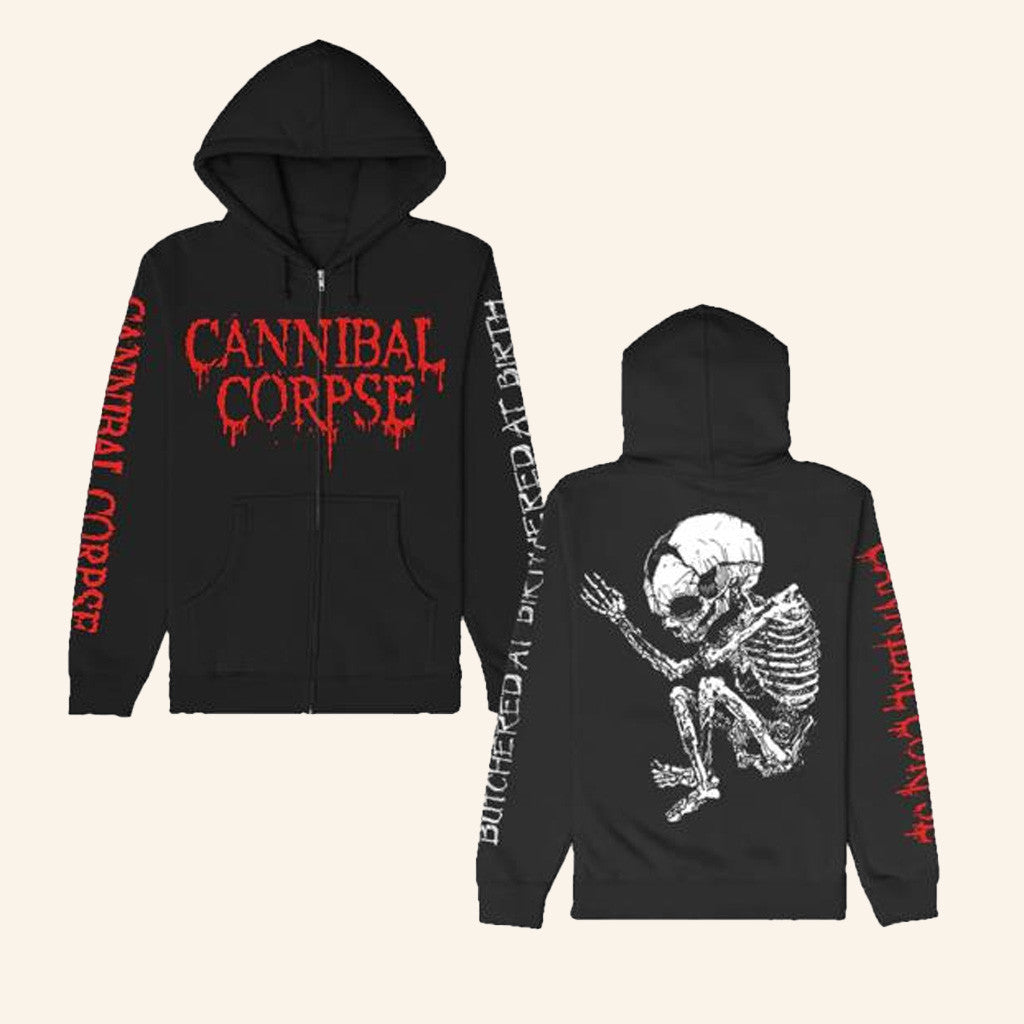 Cannibal Corpse Merch Butchered At Birth Fetus Zip Up Hoodie Gifts For Besties