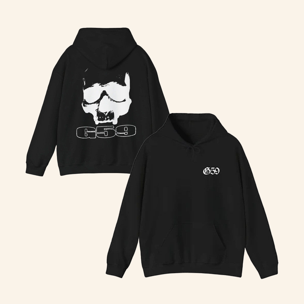 Grey59 Merch G59 Merch Skull Logo Black Hoodie Gifts For Dudes