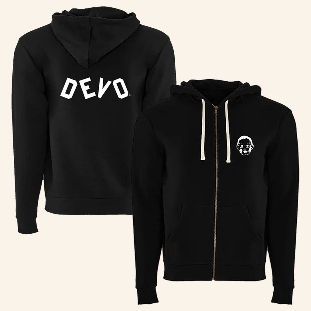 Devo Merch Black Devo Zip Hoodie Gift Ideas For Husband