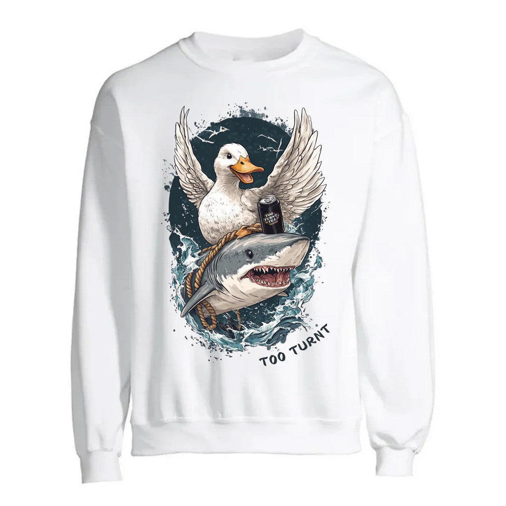 Too Turnt Tony Merch Baby Girl Shark Crewneck Sweatshirt Gifts For Friends