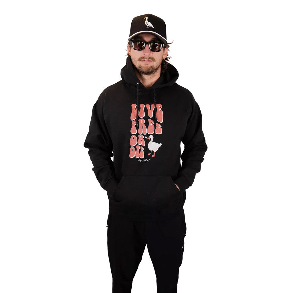 Too Turnt Tony Merch Live Free Or Die Duck Hoodie Gifts For Him