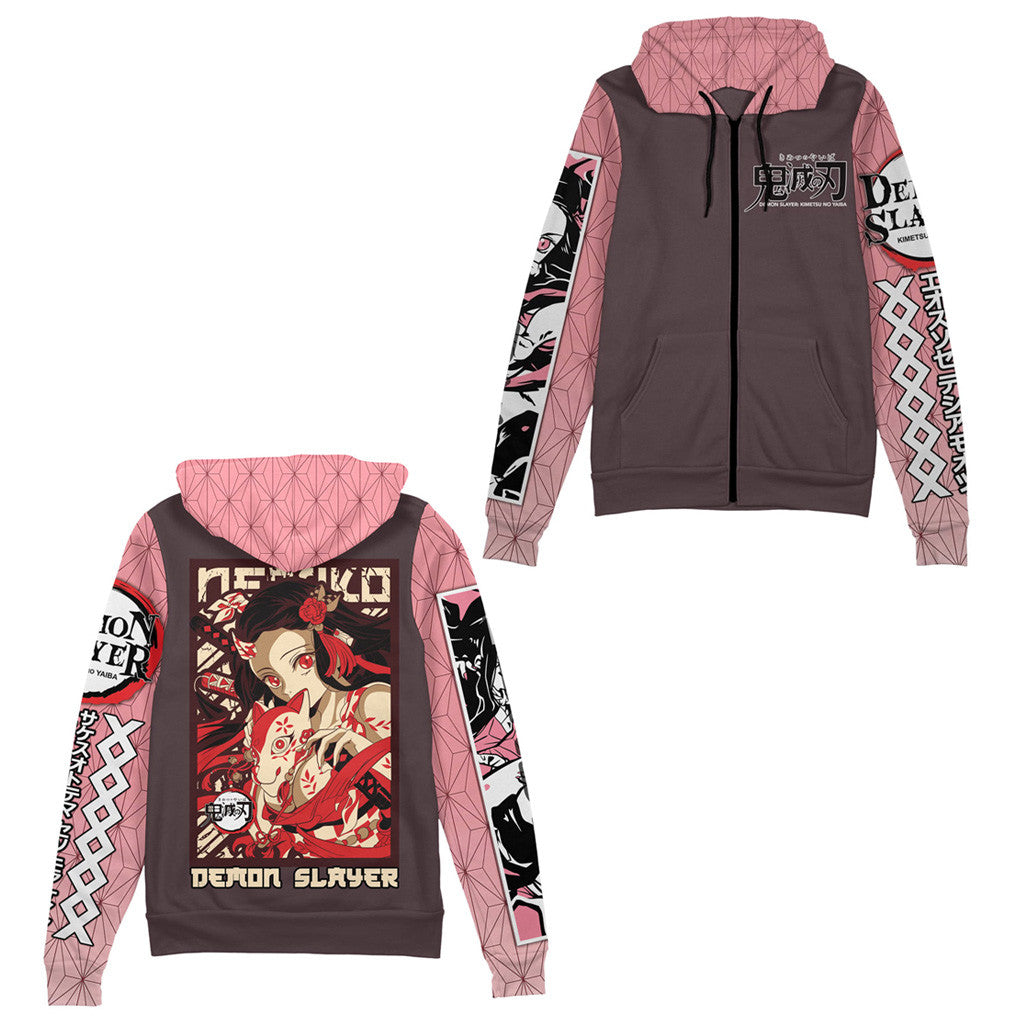 Demon Slayer Merch Kamado Nezuko Demon Slayer Streetwear Zip Hoodie Gifts For Friends