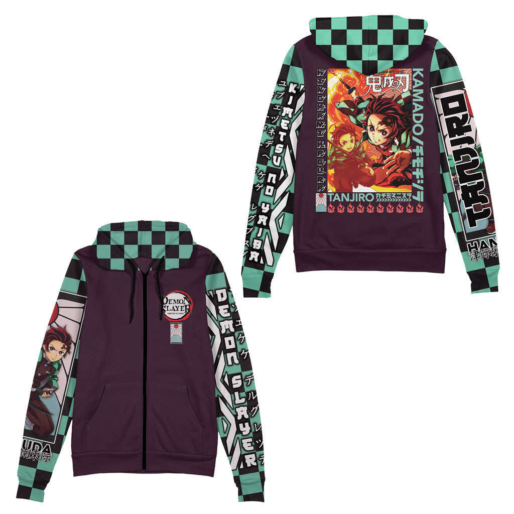 Demon Slayer Merch Kamado Tanjiro Demon Slayer Streetwear Zip Hoodie Gifts For Boyfriend